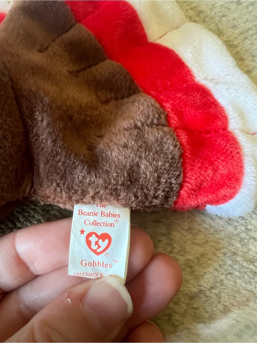 Vintage TY Beanie Baby Gobbles The Turkey 1996 With Tags